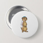 Stokstaartbruid met sluier ronde button 7,6 cm (Voorkant /achterkant)