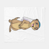 Stokstaartje als bruid met sluier fleece deken (Voorkant (Horizontaal))