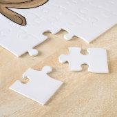 Stokstaartje als bruid met sluier legpuzzel (Zijkant)