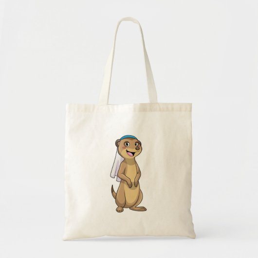 Stokstaartje als bruid met sluier tote bag (Voorkant)