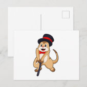 Stokstaartje als Gepensioneerde met Wandelstok Briefkaart (Voorkant / Achterkant)