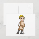 Stokstaartje als mijnwerker met houweel briefkaart (Voorkant / Achterkant)
