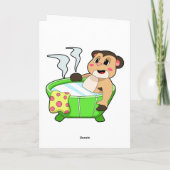 Stokstaartje bij baden in badkuip kaart (Achterkant)