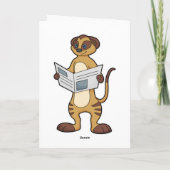 Stokstaartje bij het lezen van een krant kaart (Achterkant)