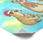 Stokstaartje Kerst Feest Dieren Nursery Poster (Hoek)