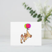 Stokstaartje met ballon briefkaart (Staand voorkant)