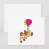 Stokstaartje met ballon briefkaart (Voorkant / Achterkant)