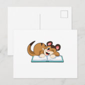 Stokstaartje met boek briefkaart (Voorkant / Achterkant)