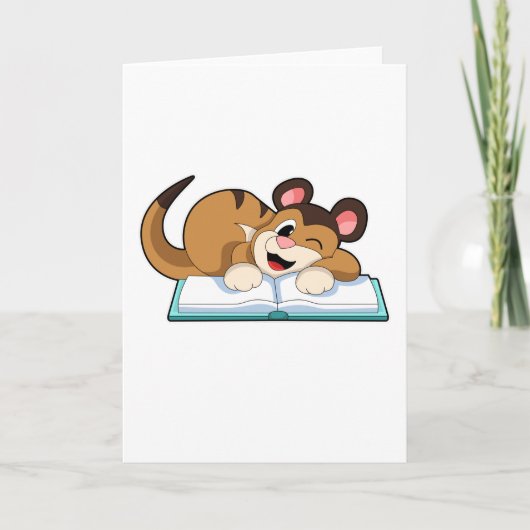 Stokstaartje met boek kaart (Voorkant)