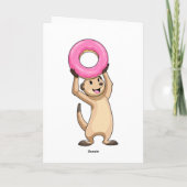 Stokstaartje met Donut Kaart (Achterkant)