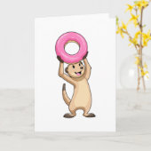 Stokstaartje met Donut Kaart (Gele Bloem)