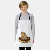 Stokstaartje met Donut Schort (Gedragen)