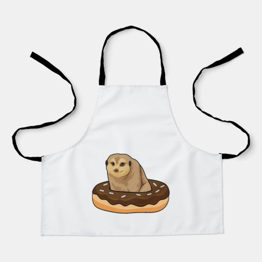 Stokstaartje met Donut Schort (Voorkant)