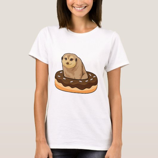 Stokstaartje met Donut T-shirt (Voorkant)