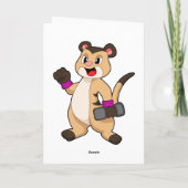 Stokstaartje met halter kaart (Achterkant)