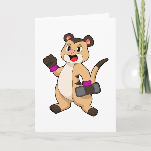 Stokstaartje met halter kaart (Voorkant)