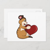 Stokstaartje met Hart Briefkaart (Voorkant / Achterkant)