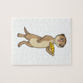 Stokstaartje met Pizza Legpuzzel (Horizontaal)