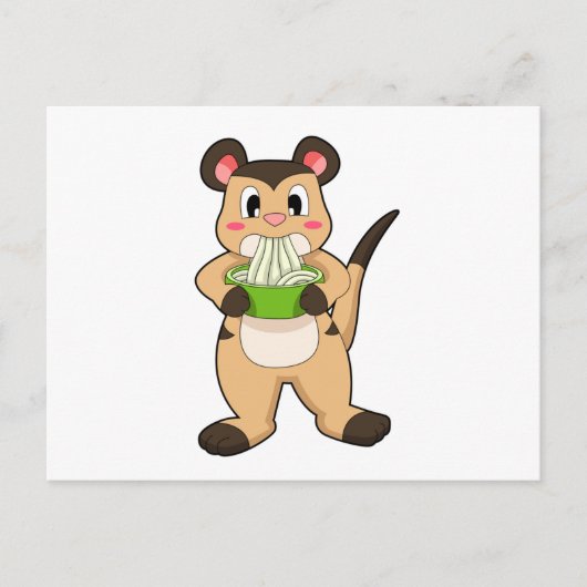 Stokstaartje met Ramen Briefkaart (Voorkant)