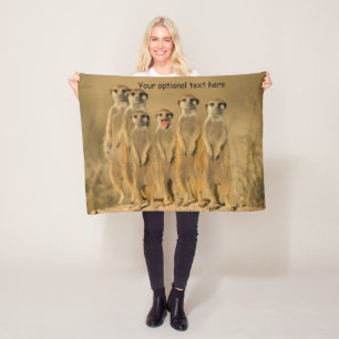 Stokstaartjesfamilie fleece deken
