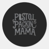 Stol Packin Mama Ronde Sticker (Voorkant)
