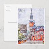 Stolberg Duitsland vintage reizen waterverf Briefkaart (Voorkant / Achterkant)
