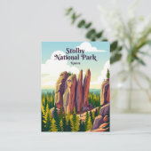 Stolby Nationaal Park Rusland Briefkaart (Staand voorkant)