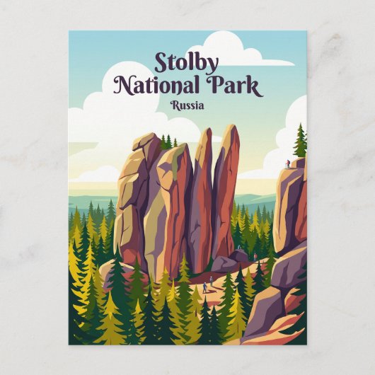 Stolby Nationaal Park Rusland Briefkaart (Voorkant)