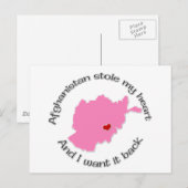 Stole mijn hart Afghanistan Briefkaart (Voorkant / Achterkant)