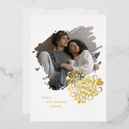 Stole My Heart Valentijnsdag Foto Persoonlijk Folie Feestdagenkaart