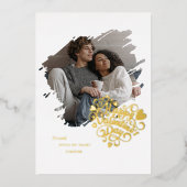 Stole My Heart Valentine's Day Photo Personalized Folie Feestdagenkaart (Voorkant)