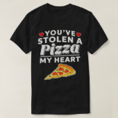 Stolen A Pizza My Heart Funny Valentijnsdag Gift T-shirt (Design voorkant)