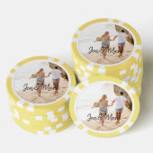 Stolen Foto. Naam en Jaar Typografie. Poker Chips (Opstapeling)