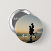 Stolen Foto. Naam en Jaar Typografie. Ronde Button 5,7 Cm (Voorkant /achterkant)
