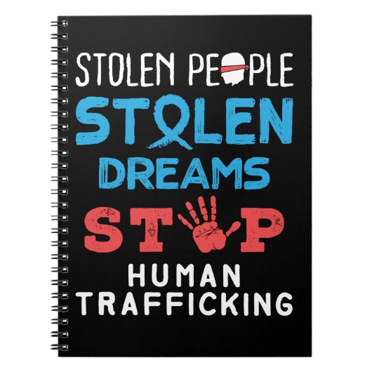 Stolen mensen Gestolen dromen stoppen mensenhandel Notitieboek (Voorkant)