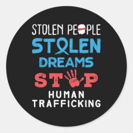 Stolen mensen Gestolen dromen stoppen mensenhandel Ronde Sticker