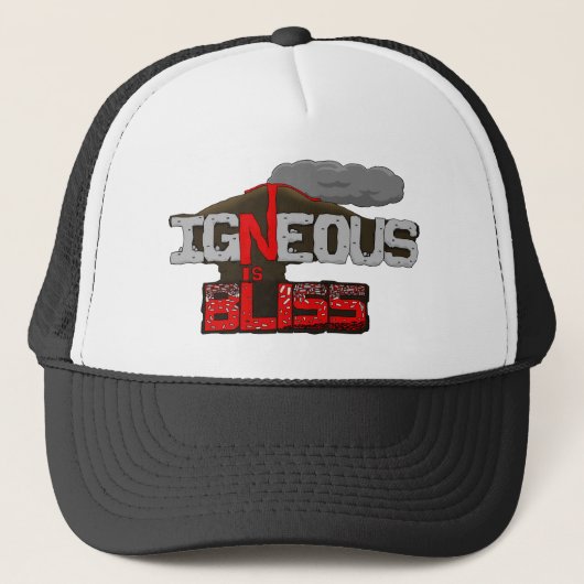 Stollingsgesteente is Bliss Vulkanenprint Trucker Pet (Voorkant)