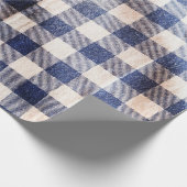 stolsel van blauwe gingham, textuur van shirten cadeaupapier (Hoek)