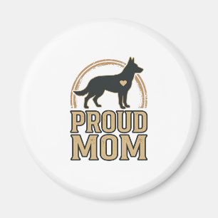 Stolte Moeder Hond Silhouet Vintage Vector Design_ Magneet