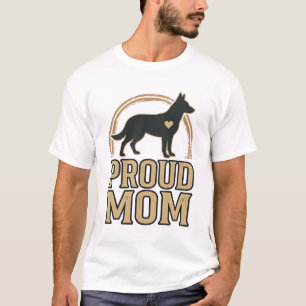 Stolte Moeder Hond Silhouet Vintage Vector Design_ T-shirt