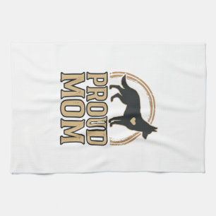 Stolte Moeder Hond Silhouet Vintage Vector Design_ Theedoek