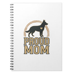 Stolze Moeder Hond Silhouet Vintage Vector Design_ Notitieboek