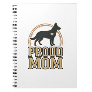 Stolze Moeder Hond Silhouet Vintage Vector Design_ Notitieboek