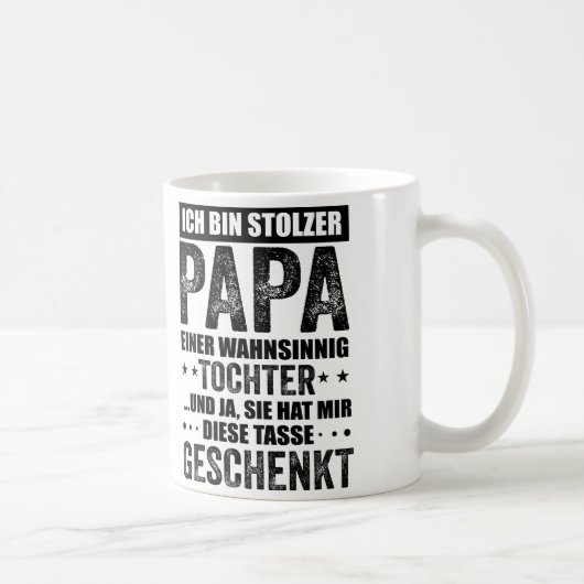 Stolzer Papa, Vater Und Tochter Spruch, Geschenk Koffiemok (Rechts)