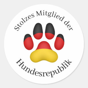 Stolzes Mitglied der Hundesrepublik Duitse hond Ronde Sticker