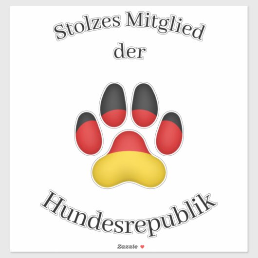 Stolzes Mitglied der Hundesrepublik Duitse hond Sticker (Vel)