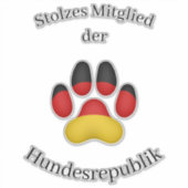 Stolzes Mitglied der Hundesrepublik Duitse hond Sticker (Voorkant)