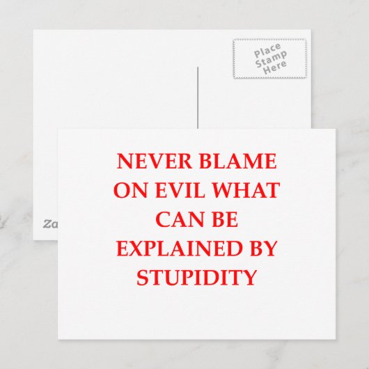 stom kwaad briefkaart (Voorkant / Achterkant)