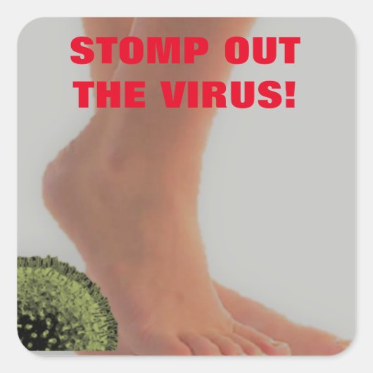 STOM UIT DE VIRUSVIERKANTE STICKER (Voorkant)