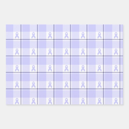 Stomach Cancer Awareness Plaid Periwinkle Ribbon Inpakpapier Vel (Voorkant 2)